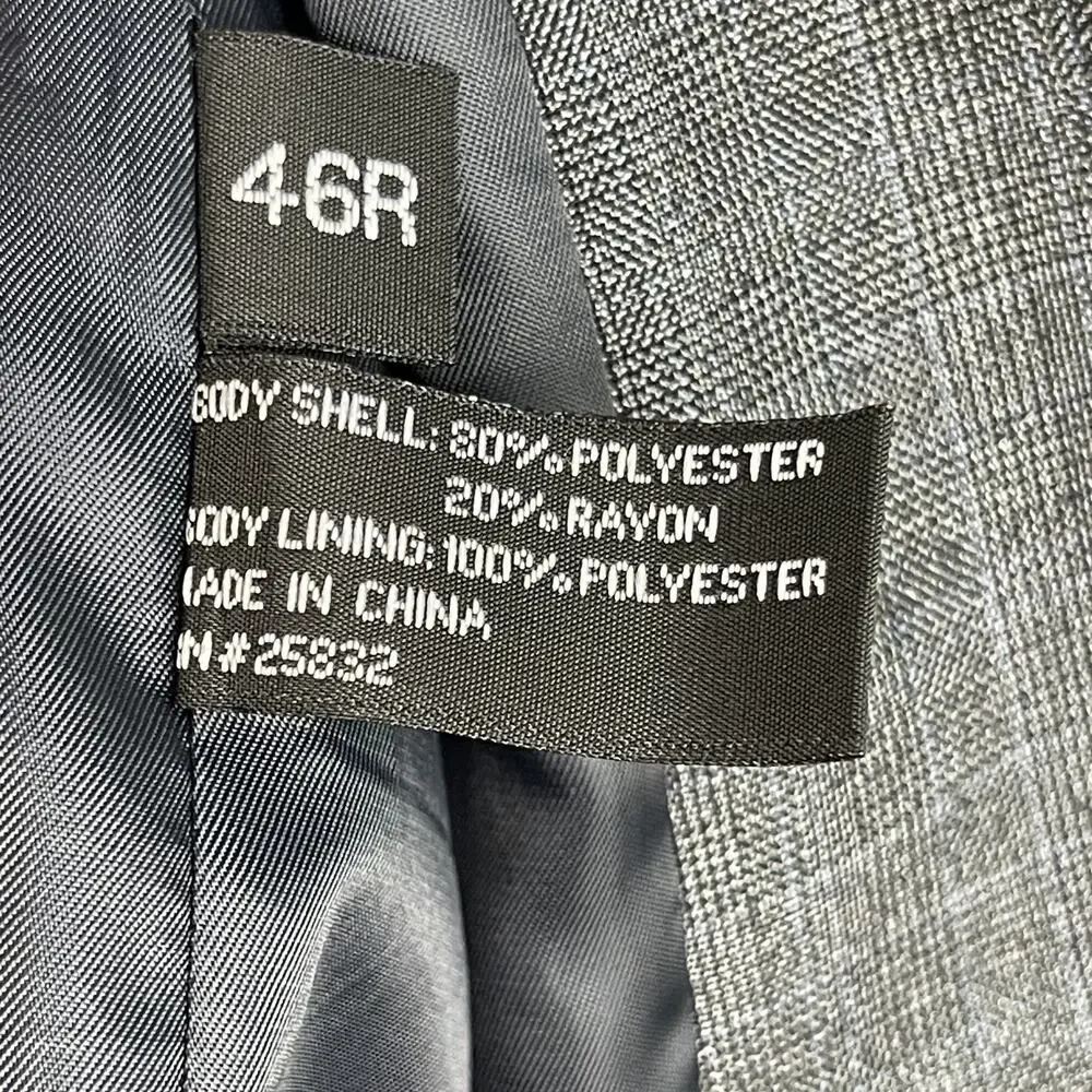 Circle‎ S Blazer Sport Coat Mens 46R Gray Glen Check 2 Button Western Cowboy